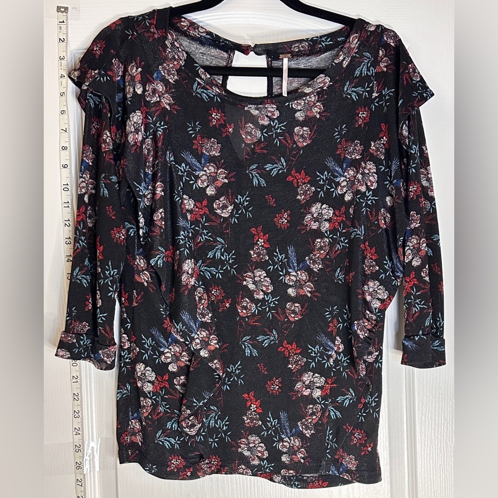Free People Multicolor Floral Blouse, Medium